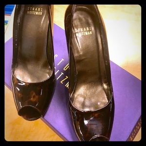 Stuart Weitzman Peep Toe Cognac tartaruga size 6.5